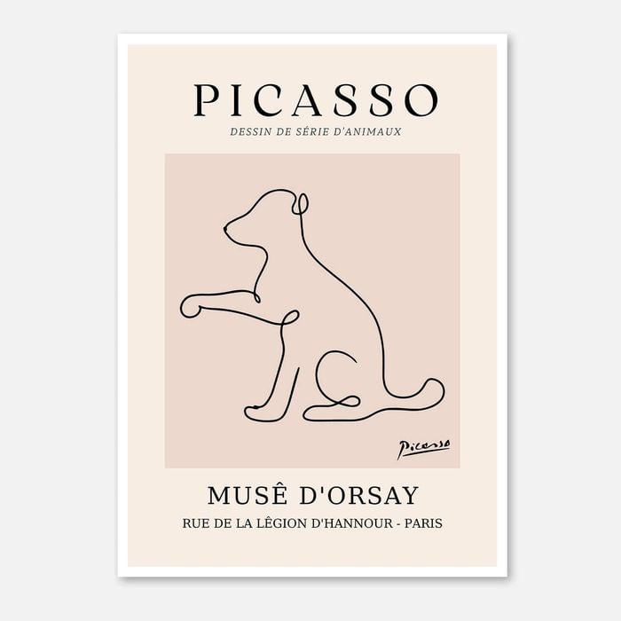 Galrie Elegant Minimalist Picasso Animal Series Drawing Art Print for Home Decor, Poster Only, A3 30 x 42cm (12 x 16inch)