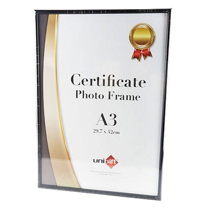 Unigift Slim Certificate Glass Picture Photo Frame A3 29.7x42cm Black