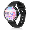 Gps Smart Watch Fitness Tracker Heart Rate Voice Call Diamond Design Watch Black Rubber