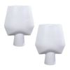 SOGA 2X 33x43cm White Abstract Square Vase