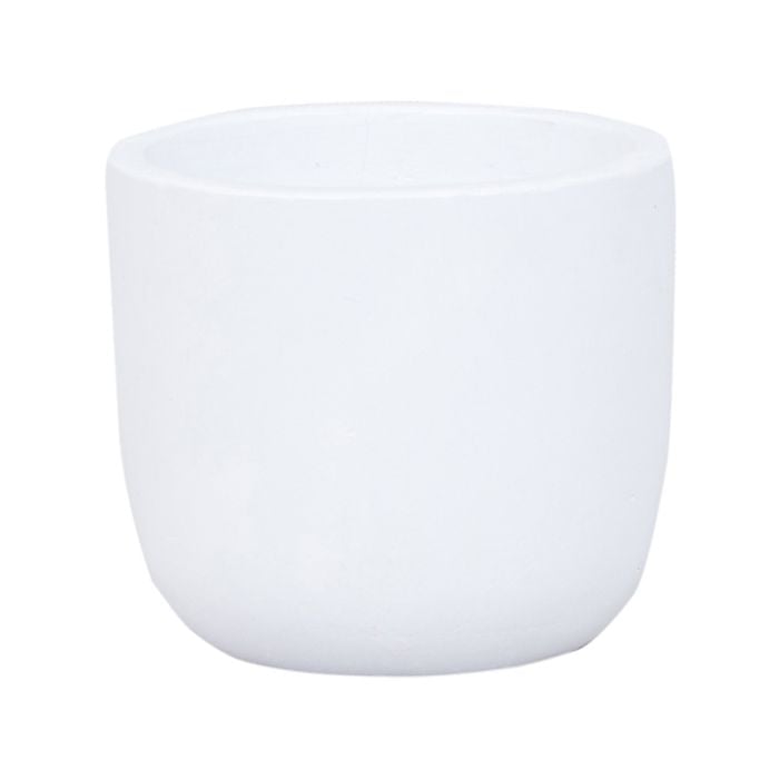 14 x 12cm White Small Plain Ceramic Egg Pot