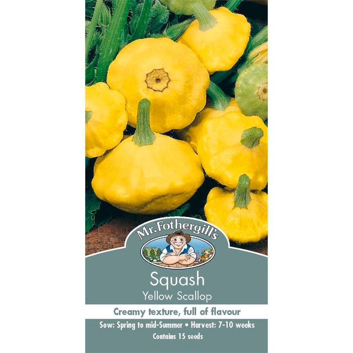 Mr Fothergill's Yellow Scallop Squash Vegetable Seeds