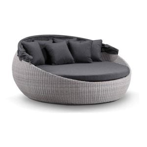 Outdoor Large Newport Wicker Round Daybed With Canopy - Kimberly