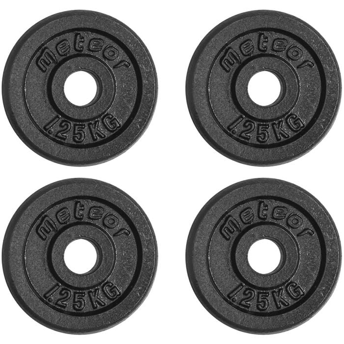 METEOR 1.25kgx4 Black Cast Iron Standard Weight Plates