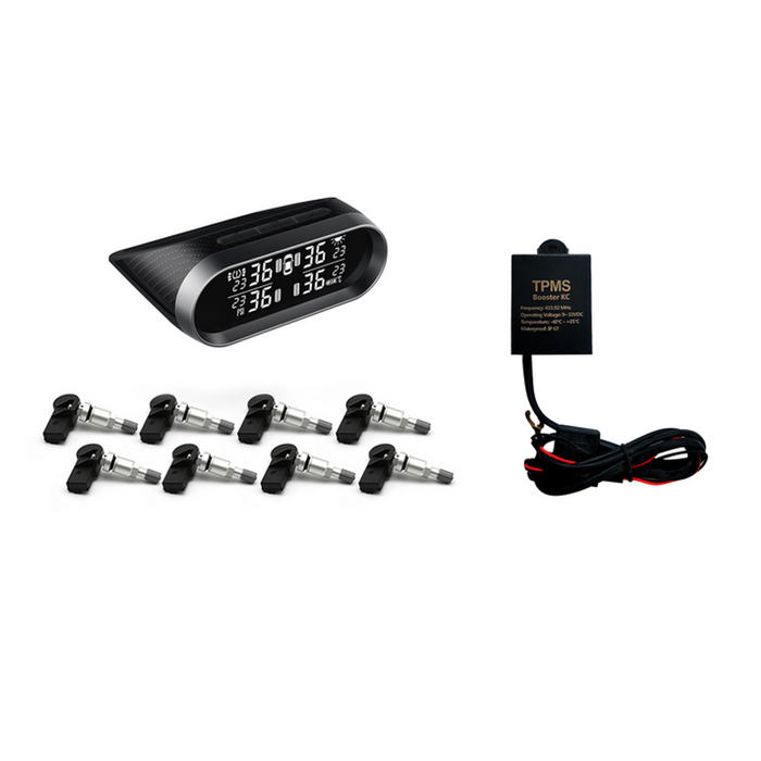 Promata Mata 2 Solar Tyre Pressure Monitor With Carbon Fiber Finish - 8 Internal Sensors - With Booster