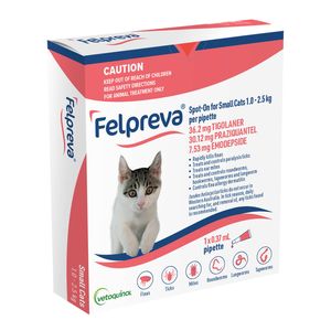 Felpreva Spot On Flea & Ticks Treatment for Small Cats 1-2.5kg 1 Pack
