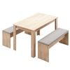 Artiss Dining Table And Chairs Set Of 3 Bench Kitchen Furniture Oak