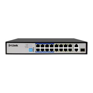 D-Link DES-F1018P-E 18-Port PoE Switch With 16 PoE Ports And 2 Gigabit Uplink Ports