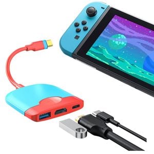 USB-C to HDMI Type-C USB 3.0 Video Charging Data Sync Adapter Hub Nintendo Switch Samsung iPad