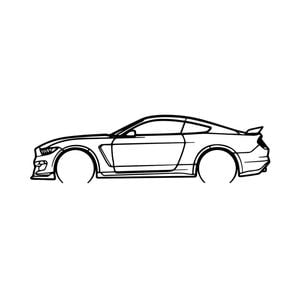 Ignite Laser Ford 2018 Mustang Shelby GT350 Silhouette Metal Wall Art Coated Black 47inch/120cm