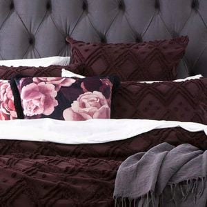 Renee Taylor Medallion Cotton Vintage Washed Plum European Pillowcase