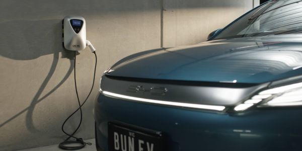 Charging vehicle with EV charger.