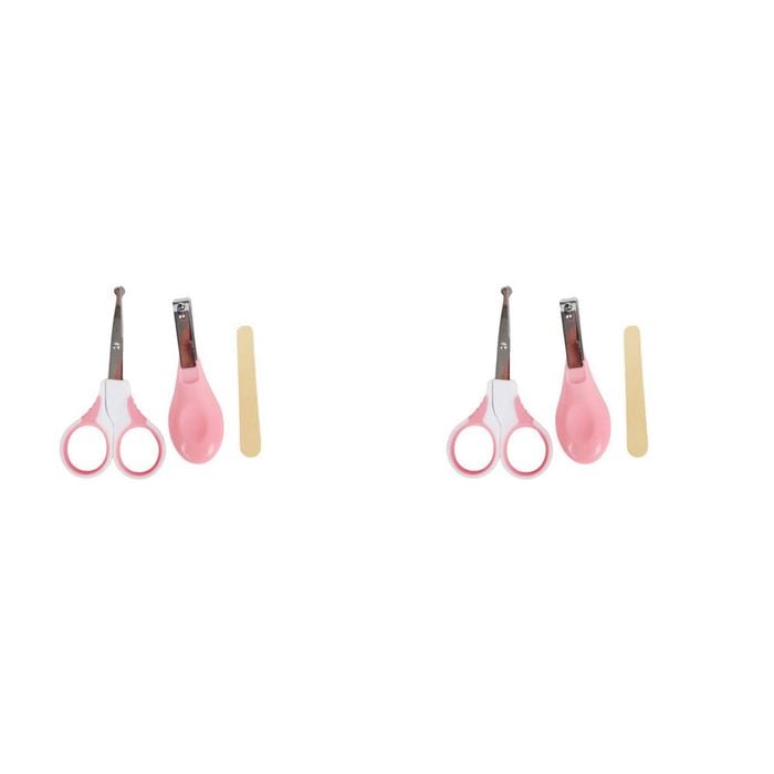 2x 3pc Cuddle Bug Baby Grooming Nail Care Set Asst Pink & Blue