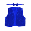 Adult Unisex SEQUIN BOW TIE & VEST Dance Costume Party Sparkle Set in Blue - Blue | China
