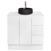 CIBO 900mm White Lume Full Height Bathroom Vanity With Black Basin