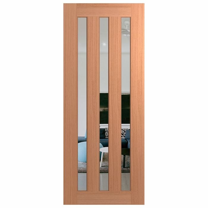 Hume 2040 x 820 x 40mm Entrance Door SPM Savoy Clear Glass XS45 - Clear Glass