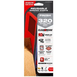Diablo 93 x 229mm 320 Grit SandNET Sheet - 5 Pack