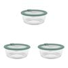 3PK Ecology Store Round Glass Food Container 650ml - Eucalyptus
