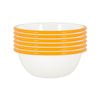 Argon Tableware 16cm Coloured Enamel Bowls - Set Of 6 - Yellow Lightweight Metal Camping Serving Bowls For Snacks, Pasta, Salad