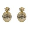 2PK LVD Glass Pine Trinket Box Storage Decor Round 14cm - Gold