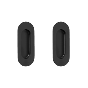 Delf 100mm Matte Black Oval Flush Pull - 2 Pack