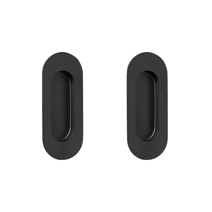 Delf 100mm Matte Black Oval Flush Pull - 2 Pack