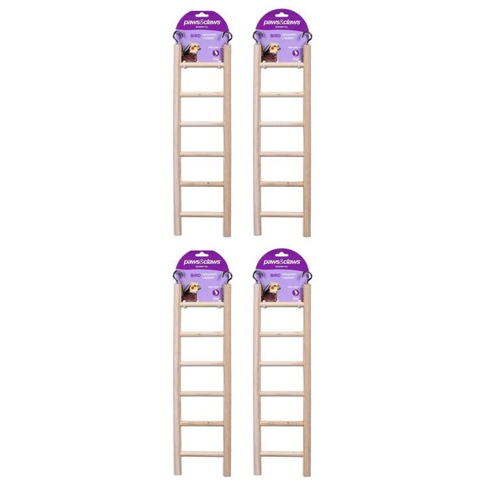 4PK Paws & Claws Wooden Bird Ladder 28X7.5cm