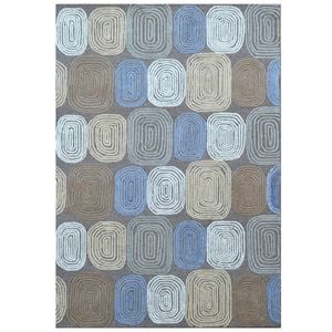 Handmade  Brook Wool Rug-6366-Brown Multi-110X160cm