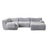 Miuz 5pc Modular U Shape Sofa,1-5 Seater Grey Sofa Set, Corner, Ottoman, Armless
