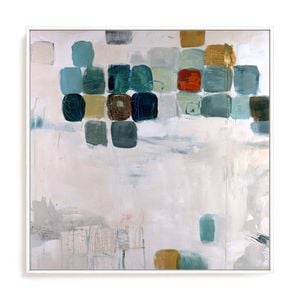 Artey | Patio Mosaic - Framed Canvas - White Frame - 140 x 140cm
