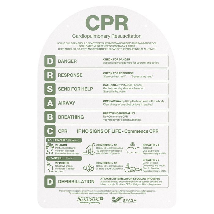 ProtectorAl 387 x 565mm Eucalyptus Arch CPR Chart