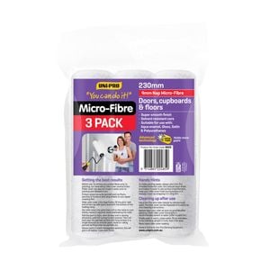 Uni-Pro 230mm 4mm Nap You Can Do It Microfibre Roller Cover - 3 Pack