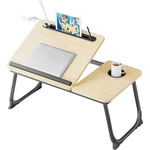 Catzon Laptop Desk For Bed With Usb Charge Port & 5 Different Angles For-white Maple