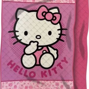 Hello Kitty Pink Kids Single Bed Polyester Bedspread Coverlet and Decorative Cushion Set
