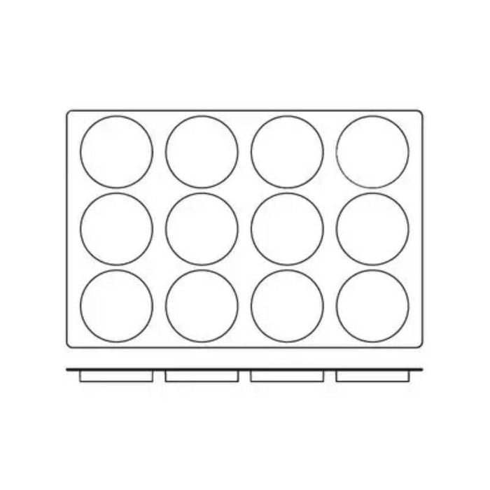Frenti Silicon Mould Disco 12 Cup - Cup Size 120 x 22mm / 120ml - Black