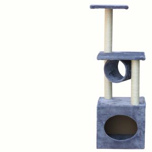 YES4PETS 112 cm Grey Cat Kitten Scratching Post Tree Scratcher Pole