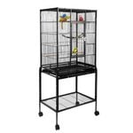 Bird Cage Parrot Aviary Pet Stand-alone Budgie Perch Castor Wheels Large 135cm