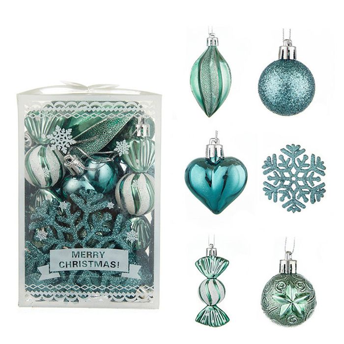 Catzon 26Pcs Christmas Tree Ball Ornaments Set-LakeGreen