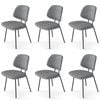 Familand Dining Chairs Set of 6 Padded Seat Kitchen Living Room Chair Corduroy in Grey