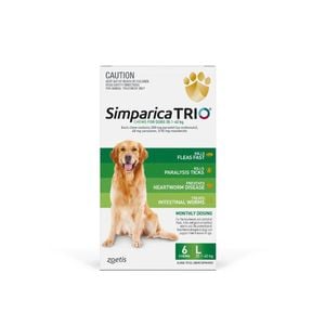 Simparica Trio Flea, Tick & Worming Treatment Large Dog 20.1 - 6 Pack 40kg
