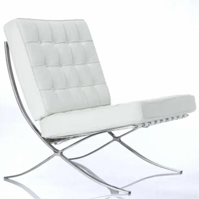 White Barcelona Chair - Classic Version - Replica