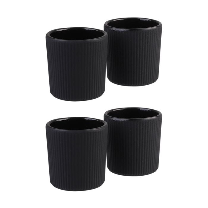 2x 2pc Teaology Cast Iron Heat Retaining Tea Cup Set Serenity Black 120ml