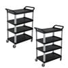 SOGA 2X 950x500x1270mm 4 Tier Food Trolley-Black