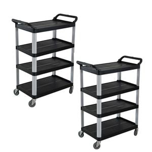 SOGA 2X 950x500x1270mm 4 Tier Food Trolley-Black