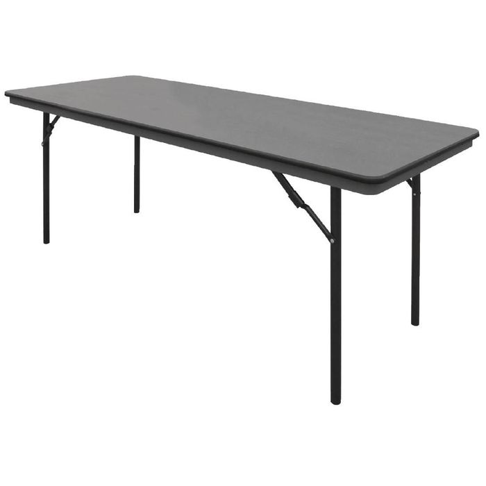 Bolero Folding Banquet Table Abs Rectangular Grey 6ft Portable