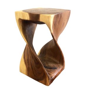 Handmade Timber Twist Side Table / Corner Stool / Plant Stand