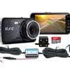 Elinz Dash Cam Dual Camera Reversing Recorder Car DVR Video FHD 1296P 4" LCD Hardwire Kit 32GB