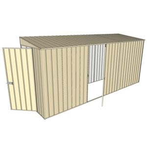 Build-A-Shed 1.2 x 4.5 x 2.0m Tunnel Shed Tunnel Hinged Door with 1 Hinged Side Door - Cream