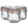 Argon Tableware Glass Storage Jars - 200ml/6.7oz - Set Of 6 - 4 Colour Seals Airtight Kitchen Storage Container Preserving Jar