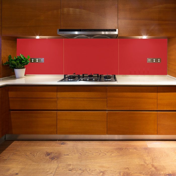 Bellessi 1200 x 575 x 6mm Hot Lips Red Glass Splashback